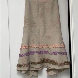 J.Jill Linen & Silk Embroidery Skirt  Size 20